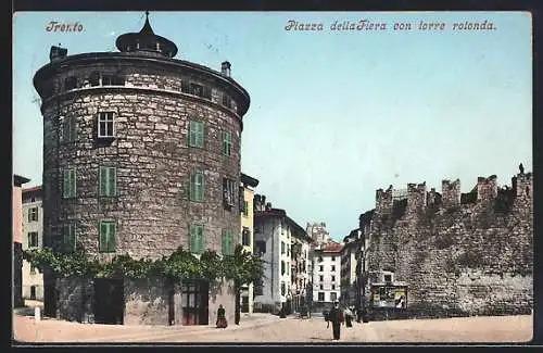 AK Trento, Piazza della Fiera con torre rotonda