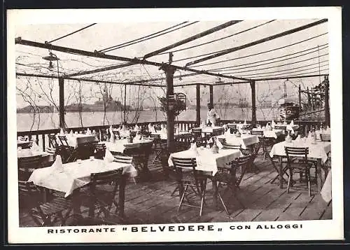 AK Venezia, Ristorante Belvedere con Alloggi A. Vittorio, Via Garibaldi 1636, Terrasse mit Wasserblick