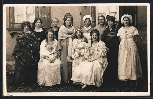 Foto-AK Hammelburg, Leienspiel vom Frauenbund 1930