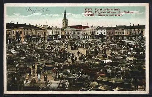 AK Stryj, Ringplatz während des Marktes