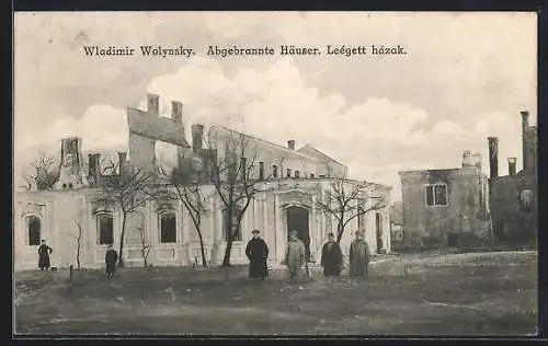 AK Wladimir Wolynsky, Abgebrannte Häuser