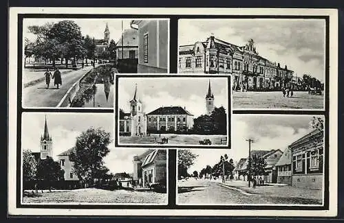 AK Tacovo, Strassenpartien, Türme, Kirchenpartie