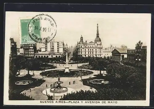 AK Buenos Aires, Plaza y avenida de mayo