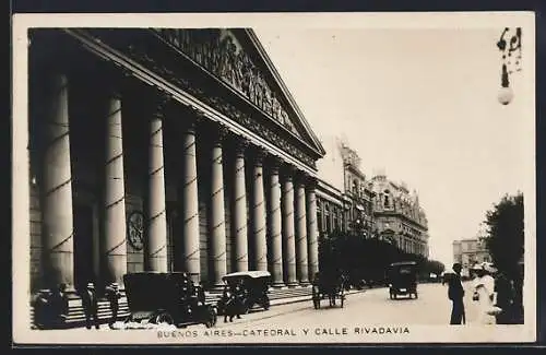 AK Buenos Aires, Catedral y Calle Rivadavia