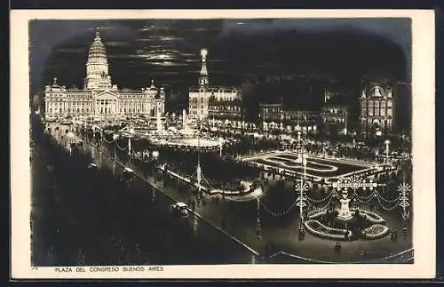 AK Buenos Aires, Centenario Independencia Argentina 1816-1916, Plaza del Congreso