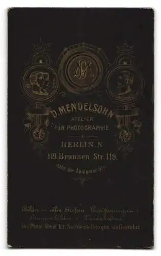 Fotografie D. Mendelsohn, Berlin, Brunnen-Strasse 119, Portrait eines bärtigen Mannes