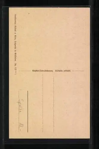 Steindruck-AK Hab` Sonne im Herzen, Ob`s stürmt oder schneit..., Landschaft mit Häusern