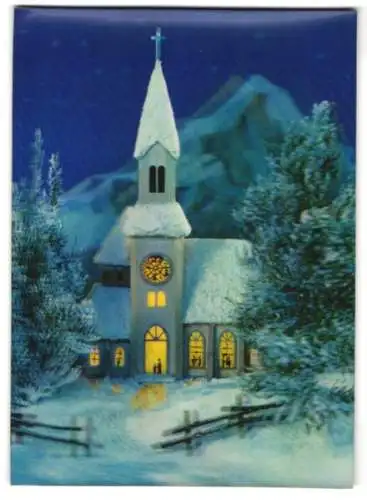 3D-AK Beleuchte Kirche im Winter