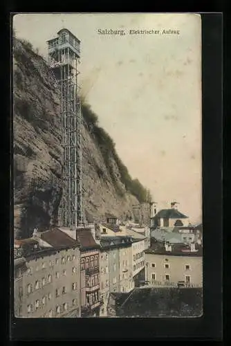 AK Salzburg, Blick auf den elektrischen Aufzug