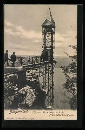 AK Bürgenstock, Lift vom Felsenweg nach der Hammetschwandhöhe, Aufzug