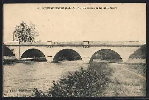 AK Guémené-Penfao, Pont du Chemin de fer sur la rivière