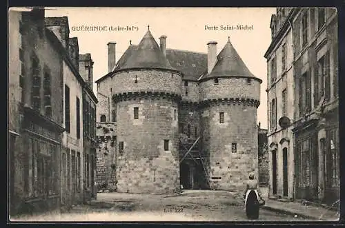 AK Guérande, Porte Saint-Michel et rue adjacente