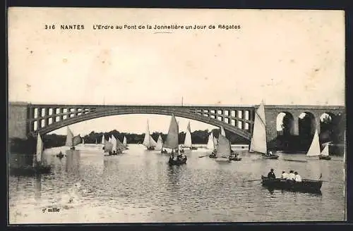 AK Nantes, L`Erdre au Pont de la Jonellière un Jour de Régates