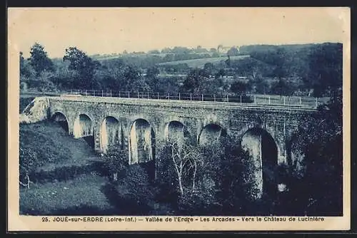 AK Joué-sur-Erdre, Vallée de l`Erdre, Les Arcades, Vers le Château de Lucinière