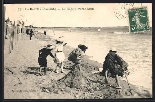 AK La Baule, La plage à marée haute