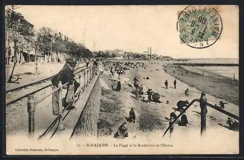 AK Saint-Nazaire, La Plage et le Boulevard de l`Océan