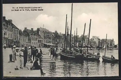 AK Le Pouliguen, Le Quai et le Port, marée haute