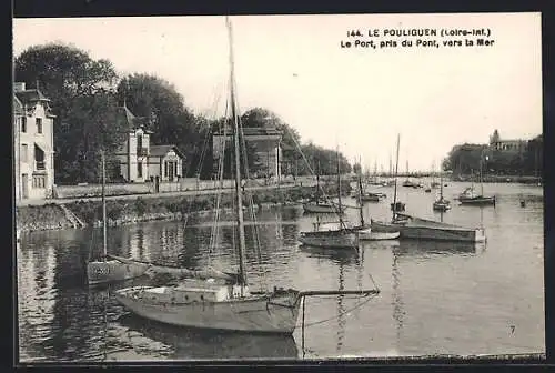 AK Le Pouliguen, Le Port, pris du Pont, vers la Mer