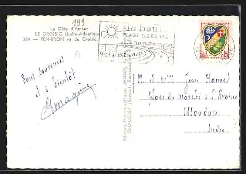 AK Le Croisic, Vue de Pen-Bron avec des bateaux et des casiers de pêche