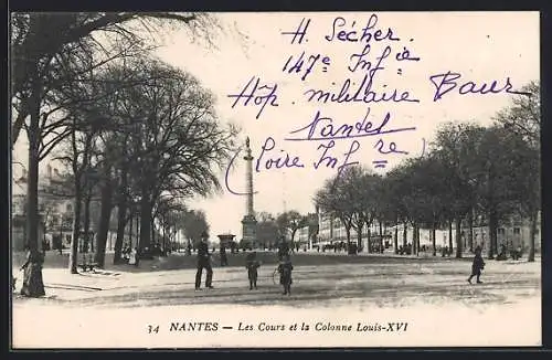 AK Nantes, Les Cours et la Colonne Louis-XVI