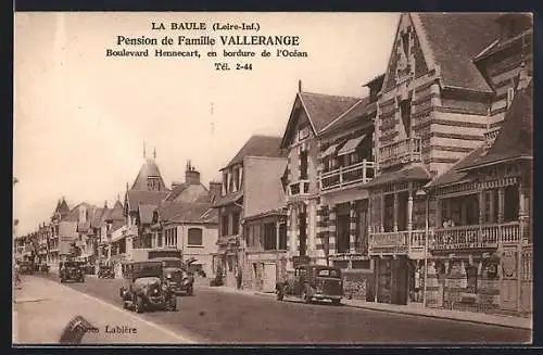 AK La Baule /L.-I., Pension de Famille Vallerange, Boulevard Henncart