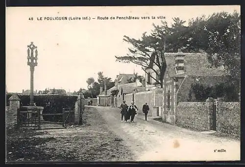 AK Le Pouliguen /L.-I., Route de Penchateau vers la ville