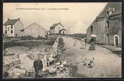 AK Le Bourg-de-Batz, le chemin aux Violettes