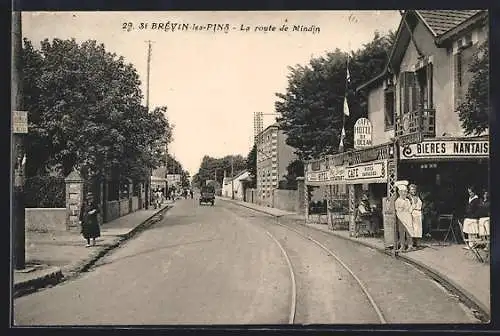 AK Saint-Brévin-les-Pins, La route de Mindin, Café-Hotel de l`Ocean