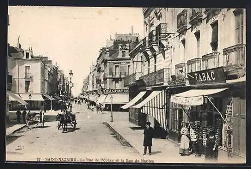 AK Saint-Nazaire, La Rue de l`Ocean et la Rue de Nantes