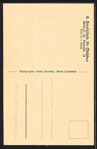 AK Berlin-Wedding, Innenansicht Berufsschule für Mädchen, Ravenestr. 12