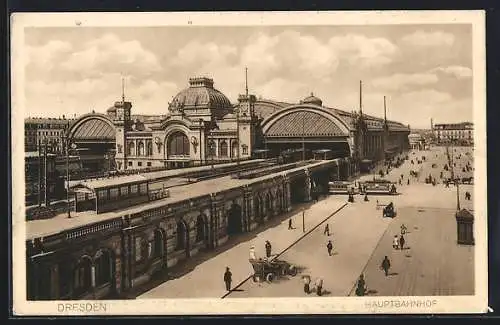 AK Dresden, Partie am Hauptbahnhof