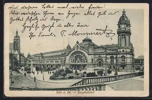 AK Köln a. Rh., Blick auf den Hauptbahnhof