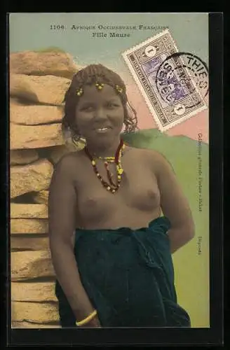 AK Fille Maure, Afrique Occidentale Francaise