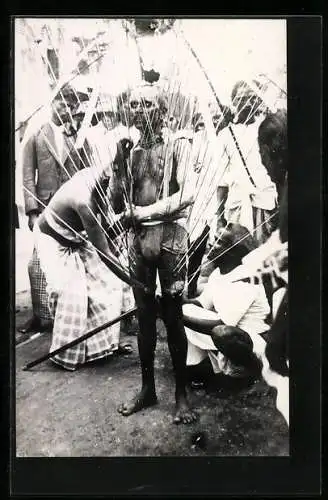 AK Hindu Festival, Native man pierced with Spears