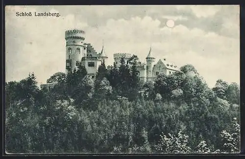 AK Meiningen, Schloss Landsberg bei Mondschein