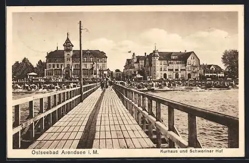 AK Arendsee i. M., Ostseebad, Kurhaus und Hotel Schweriner Hof