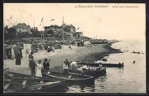 AK Arendsee, Ostseebad, Blick nach Hansahaus