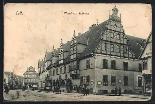 AK Celle, Markt mit Rathaus