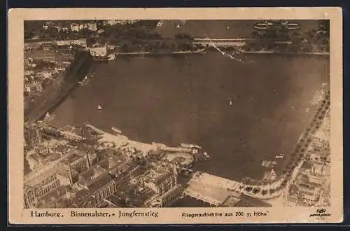 AK Hamburg-Neustadt, Ortsansicht vom Flugzeug aus, Binnenalster-Jungfernstieg