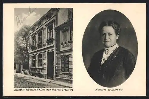 AK Godesberg, Aennchen Heim und die Linden, Portrait Aennchen, Ewige Jugend