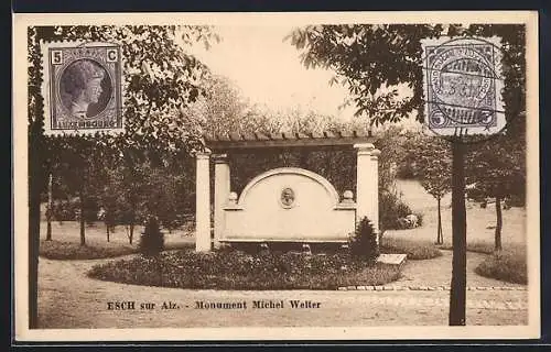 AK Esch sur Alz, Monument Michel Welter