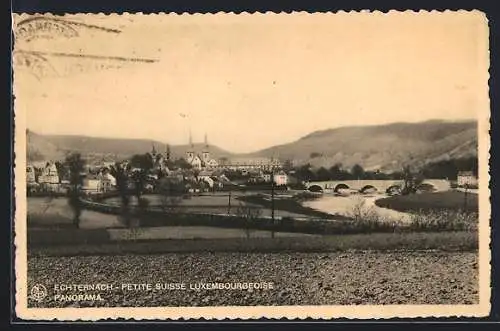 AK Echternach, Ortsansicht mit Viadukt