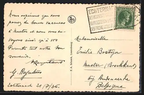 AK Echternach, Ortsansicht mit Viadukt