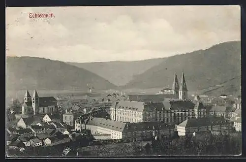 AK Echternach, Ortsansicht aus der Vogelschau