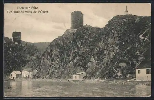 AK Esch sur Sûre, Les Ruines vues de l`Ouest