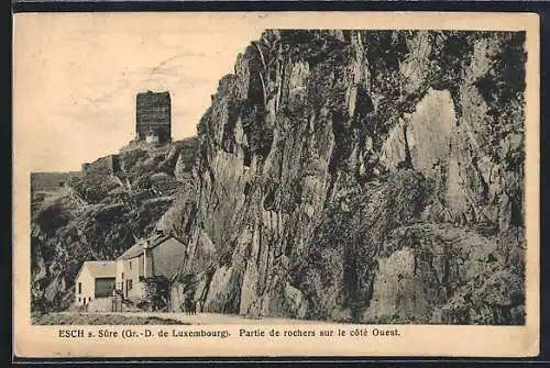 AK Esch s. Sure, Partie de rochers sur le cote Ouest