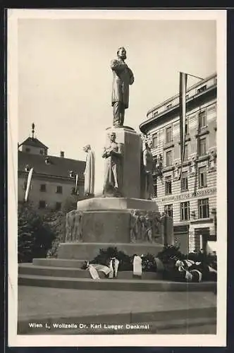 AK Wien, Wollzeile Dr. Karl Lueger Denkmal