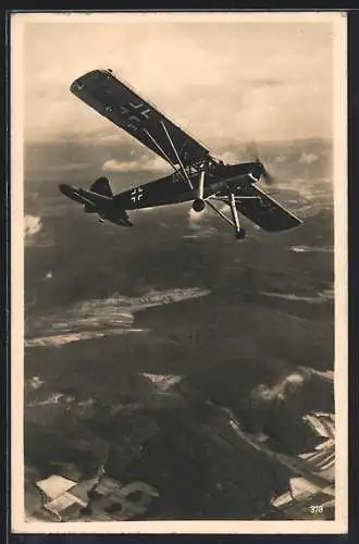 AK Flugzeug der Fieseler Storch