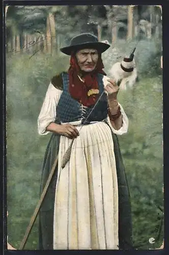 AK Arouca, Costume do Norte, Betagte Dame in portugiesischer Tracht