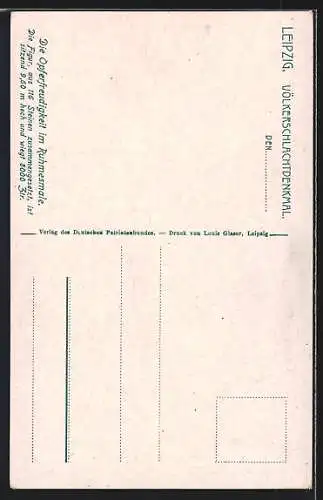 AK Leipzig, Völkerschlachtdenkmal, Oferfreudigkeit im Ruhmesmale